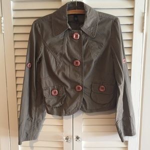 Khaki green INC crop blazer/jacket